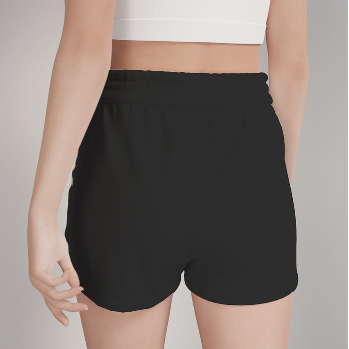 Black & Gold Sparkle -  All-Over Print Women's Casual Shorts