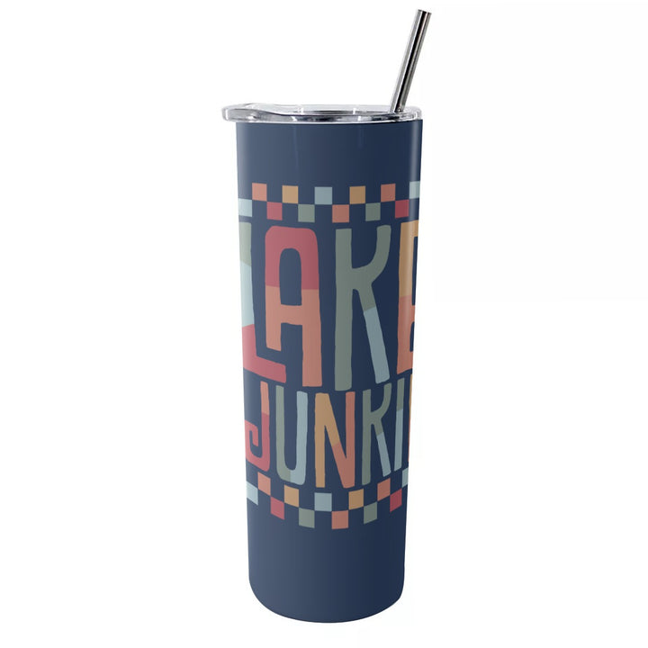 Lake Junkie - Glitter Tumbler With Stainless Steel Straw 20oz