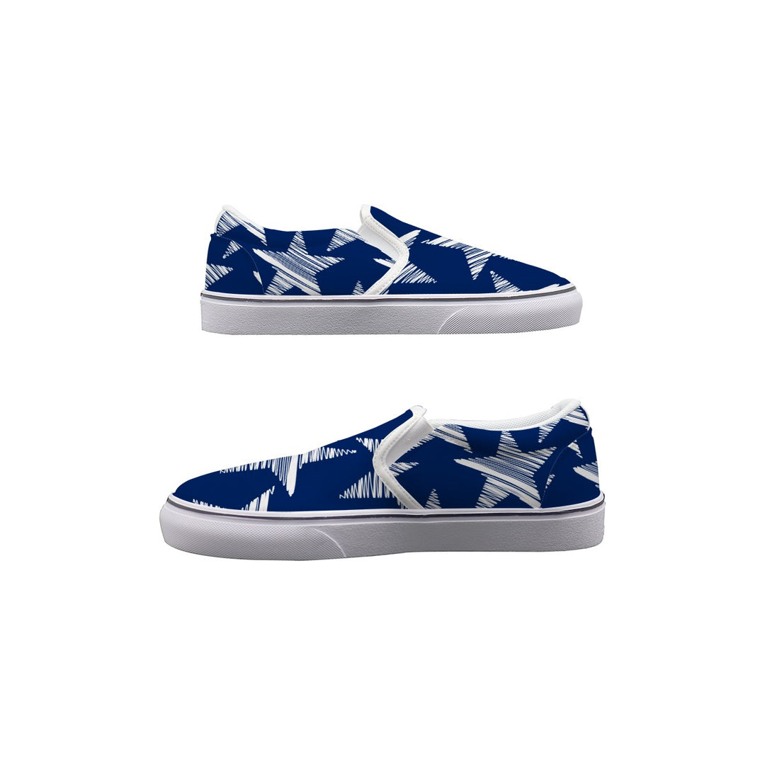Scribble Stars - Women's Slip On Sneakers