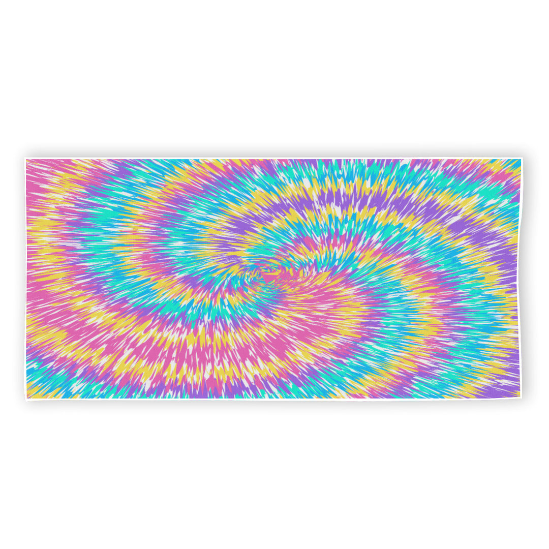 Pink & Blue Tie Dye - Rectangular Beach Towel