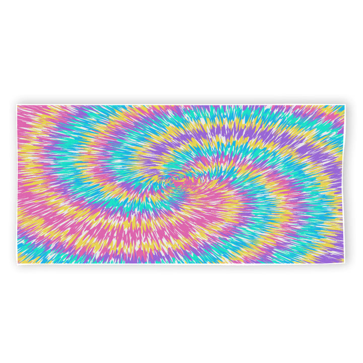 Pink & Blue Tie Dye - Rectangular Beach Towel