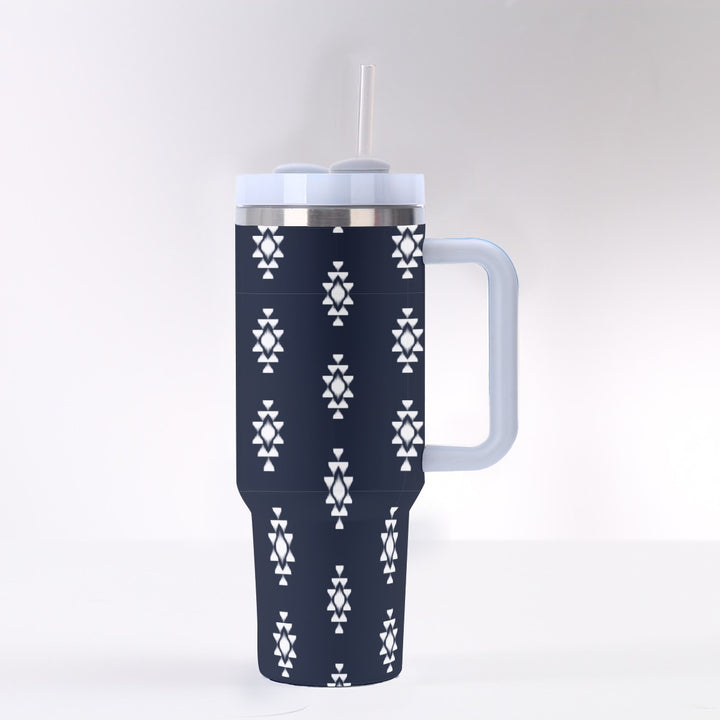 Black Tribal - 40 oz Tumbler With Handle
