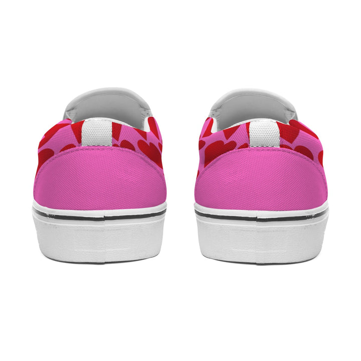 Red Valentine Hearts - Women's Slip On Sneakers