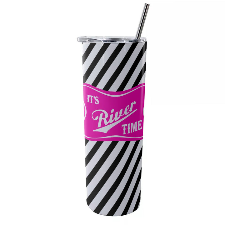 River Time - Glitter Tumbler With Stainless Steel Straw 20oz