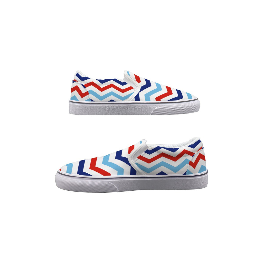 Patriotic Chevron - Women's Slip On Sneakers