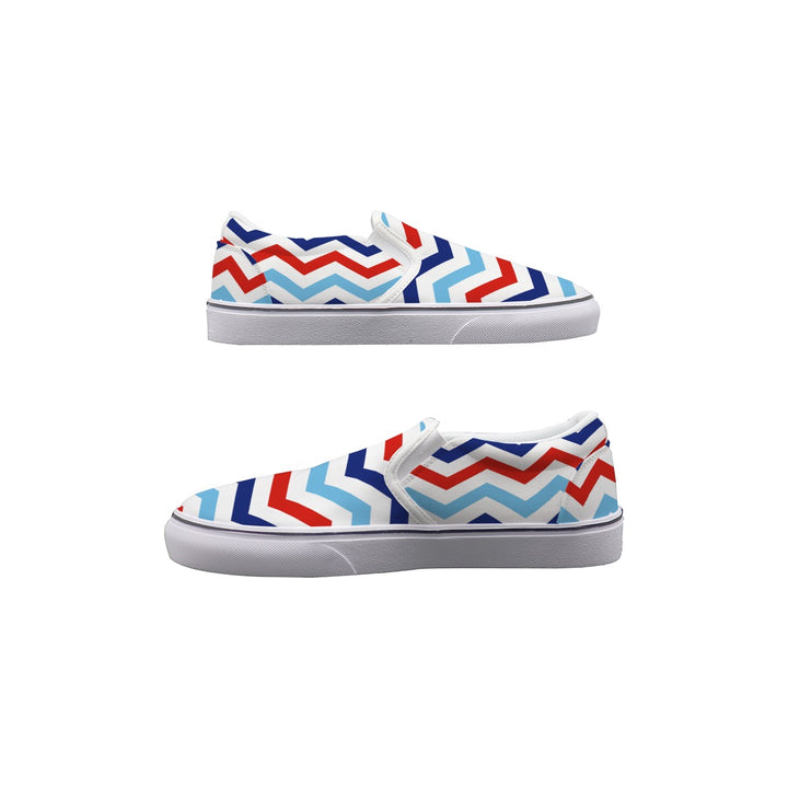 Patriotic Chevron - Women's Slip On Sneakers