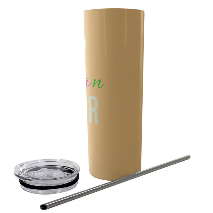 Tiny Human Tamer - Glitter Tumbler With Stainless Steel Straw 20oz