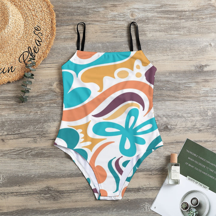 Summer Doodle - All-Over Print Women's Halter Strap Swimsuit