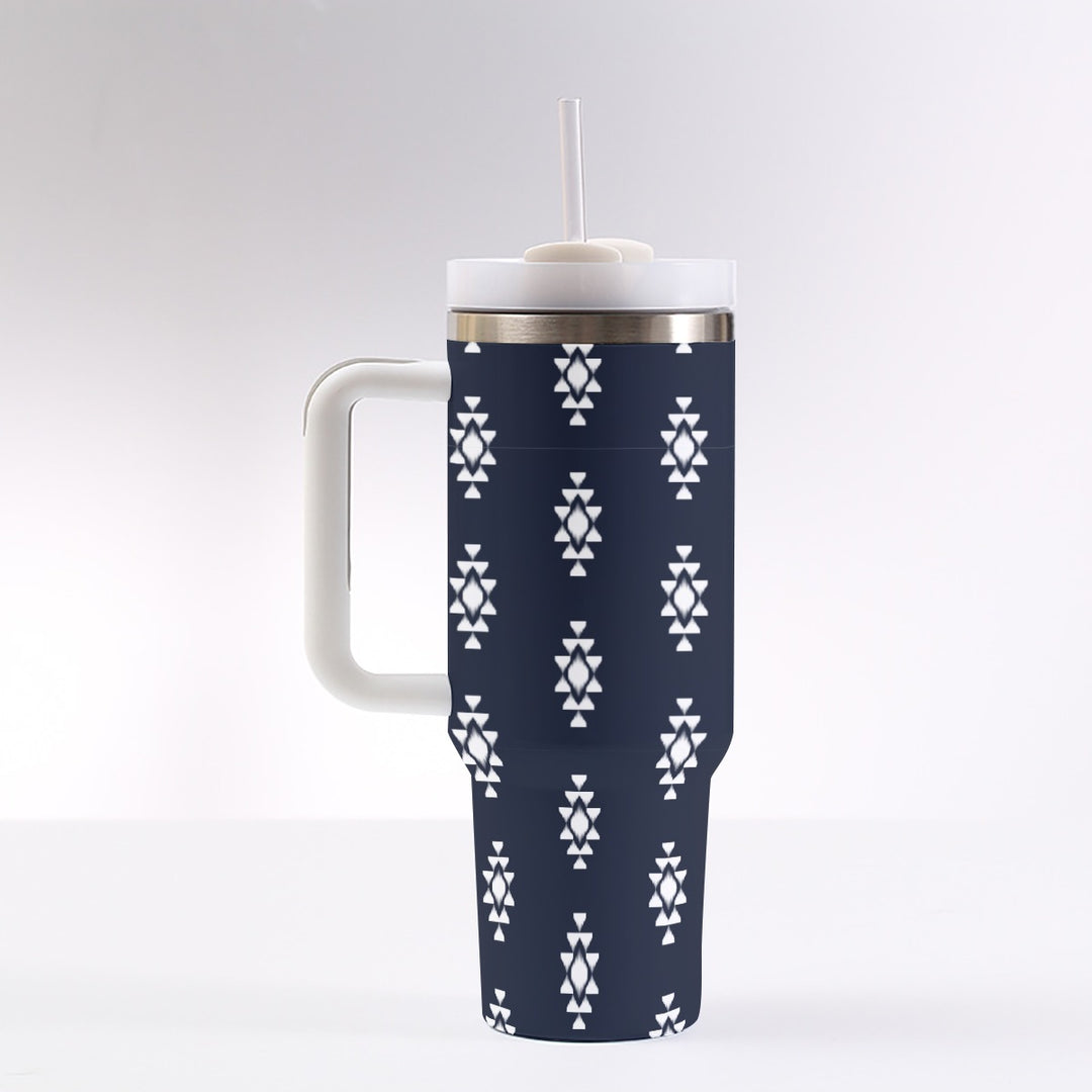 Black Tribal - 40 oz Tumbler With Handle