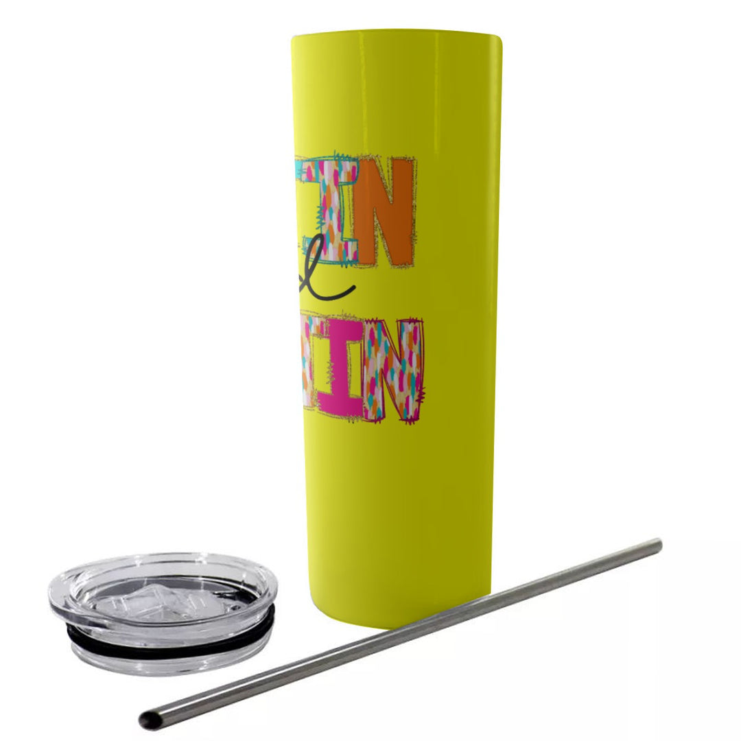 Boatin & Floatin - Glitter Tumbler With Stainless Steel Straw 20oz