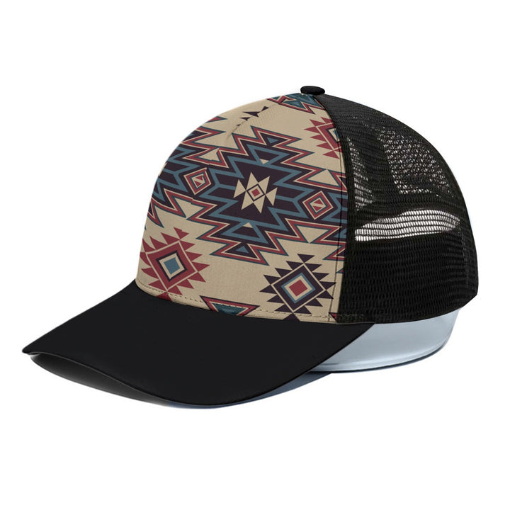 Tribal Indian Tan - Unisex Trucker Hat With Black Half-mesh