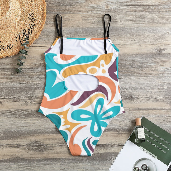 Summer Doodle - All-Over Print Women's Halter Strap Swimsuit