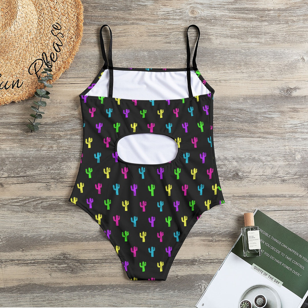 Neon Cactus - All-Over Print Women's Halter Strap Swimsuit
