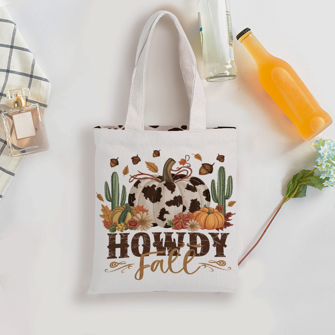 Howdy Fall - Double-Sided Printed Canvas Bag