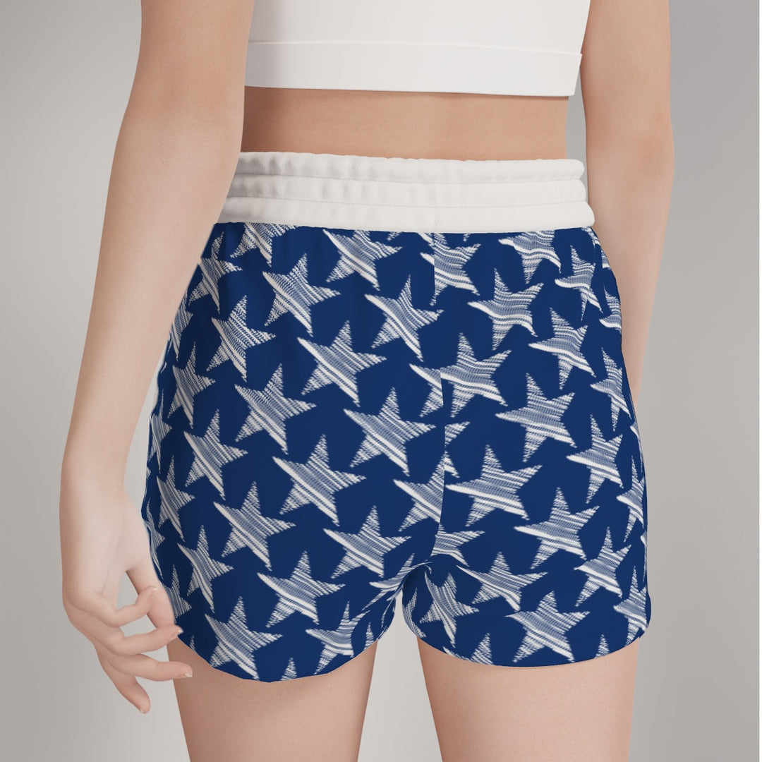 Scribble Stars - All-Over Print Women's Casual Shorts