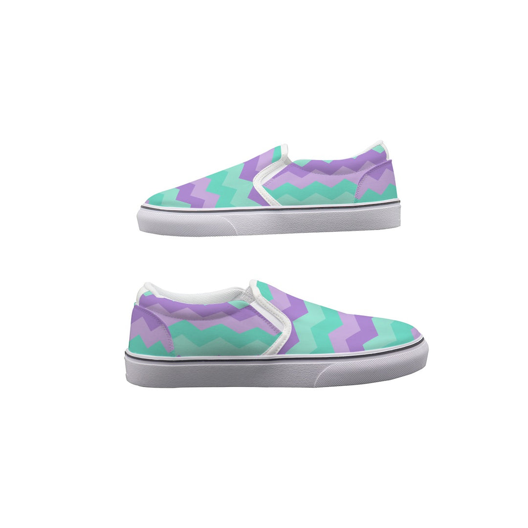 Easter Chevron - Women's Slip On Sneakers