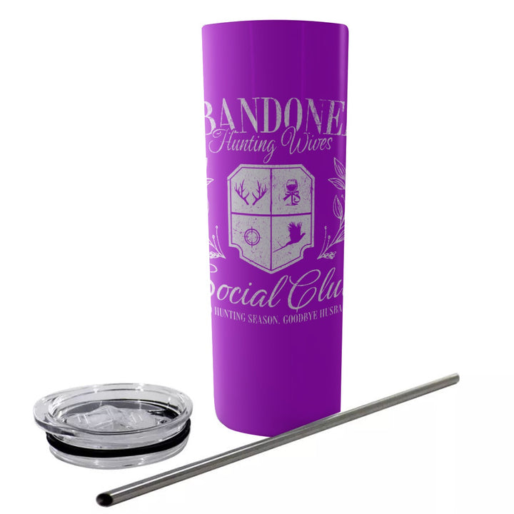 Abandoned Hunting Wives - Glitter Tumbler With Stainless Steel Straw 20oz