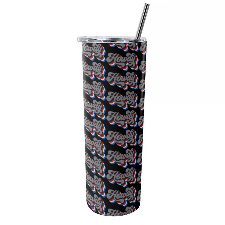 Howdy - Glitter Tumbler With Stainless Steel Straw 20oz