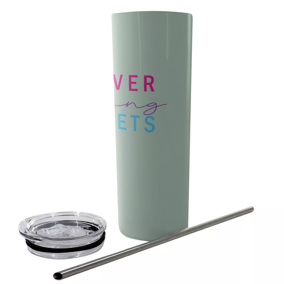 Forever Chasing Sunsets - Glitter Tumbler With Stainless Steel Straw 20oz