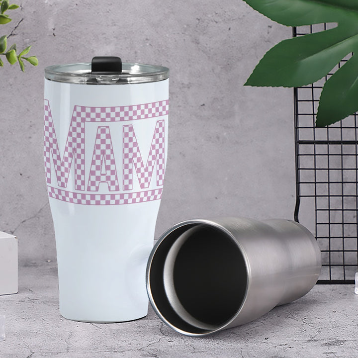 Pink Check Mama - Cone Tumbler 30oz