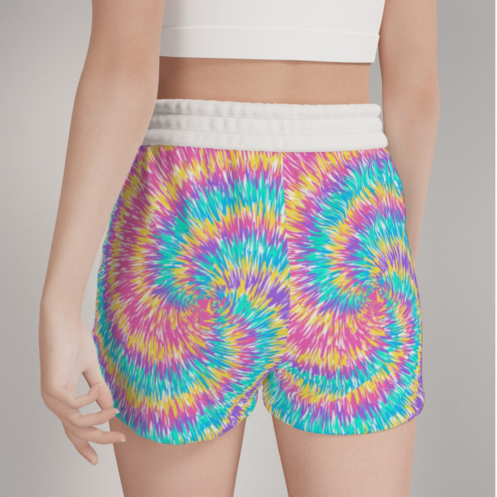Pink & Blue Tie Dye - All-Over Print Women's Casual Shorts
