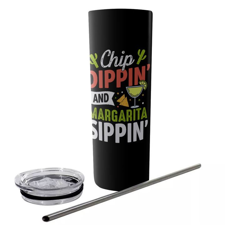 Chip Dippin - Glitter Tumbler With Stainless Steel Straw 20oz
