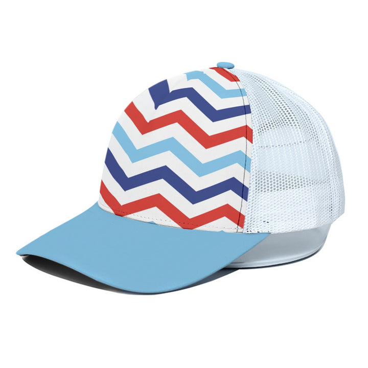 Patriotic Chevron - Unisex Trucker Hat With White Half-mesh