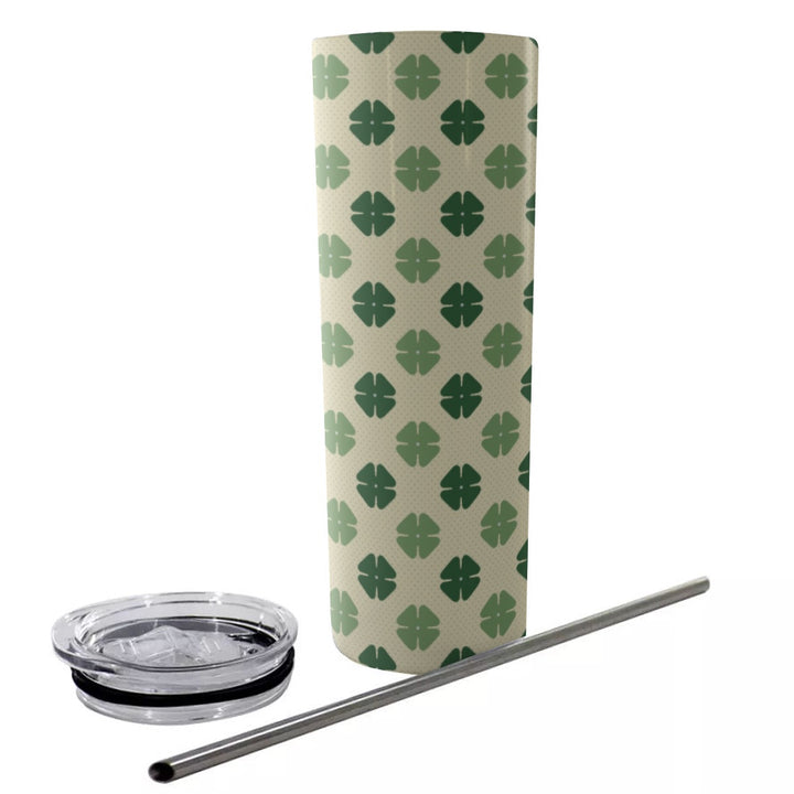 Yellow Clover - Glitter Tumbler With Stainless Steel Straw 20oz