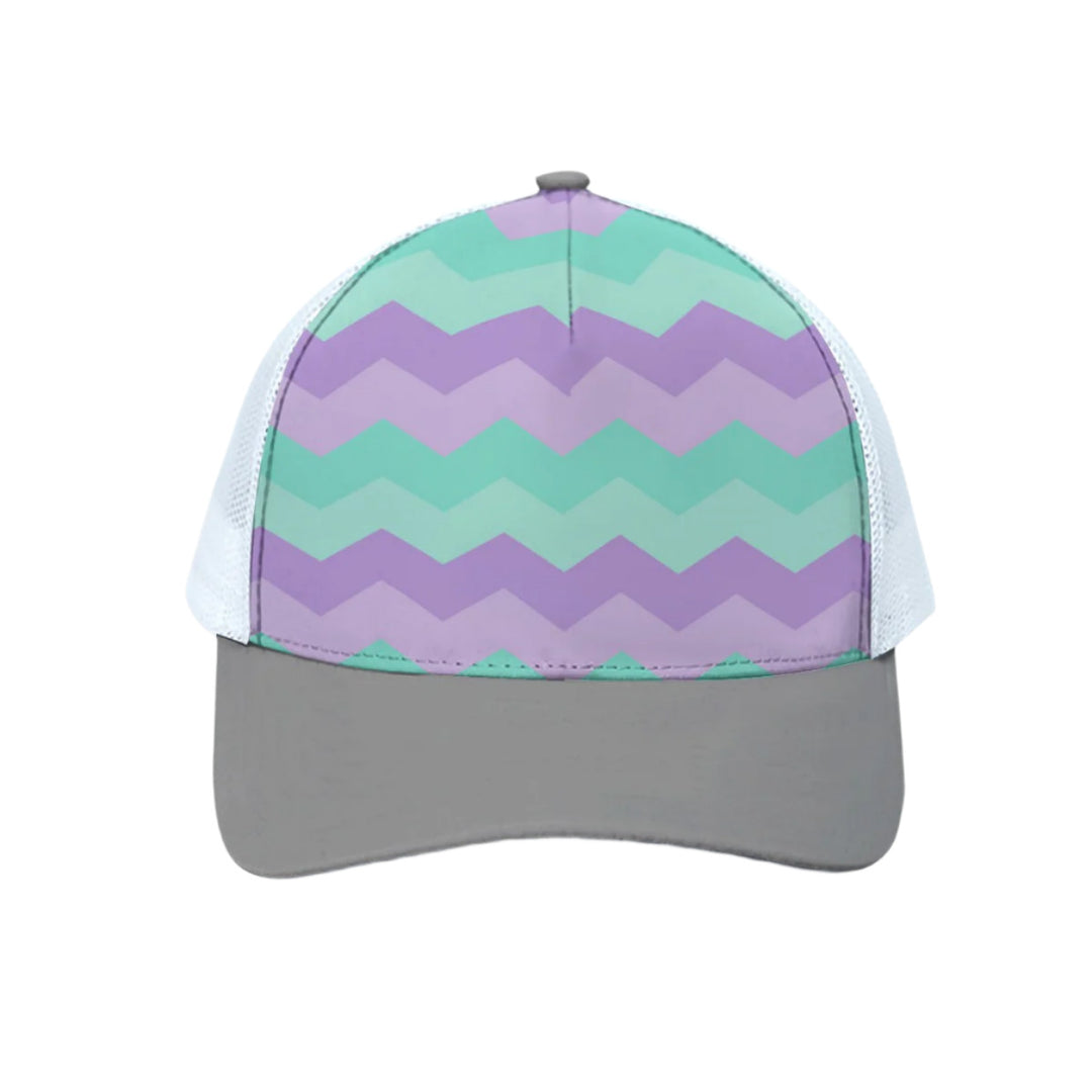 Easter Chevron - Unisex Trucker Hat With White Half-mesh