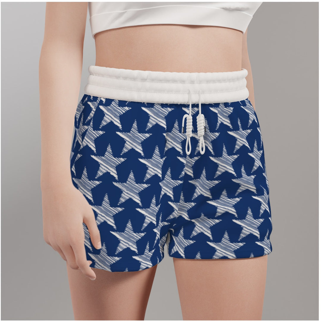 Scribble Stars - All-Over Print Women's Casual Shorts