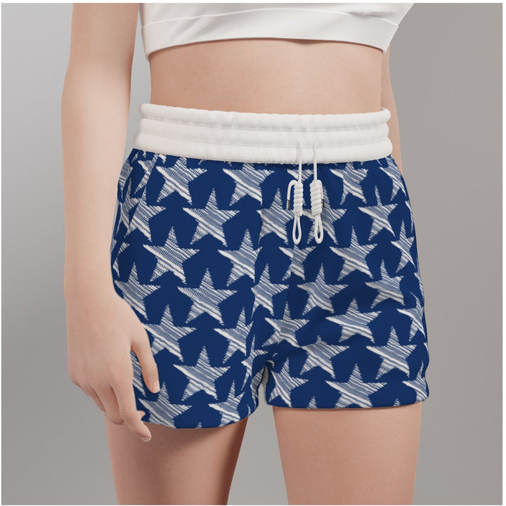 Scribble Stars - All-Over Print Women's Casual Shorts