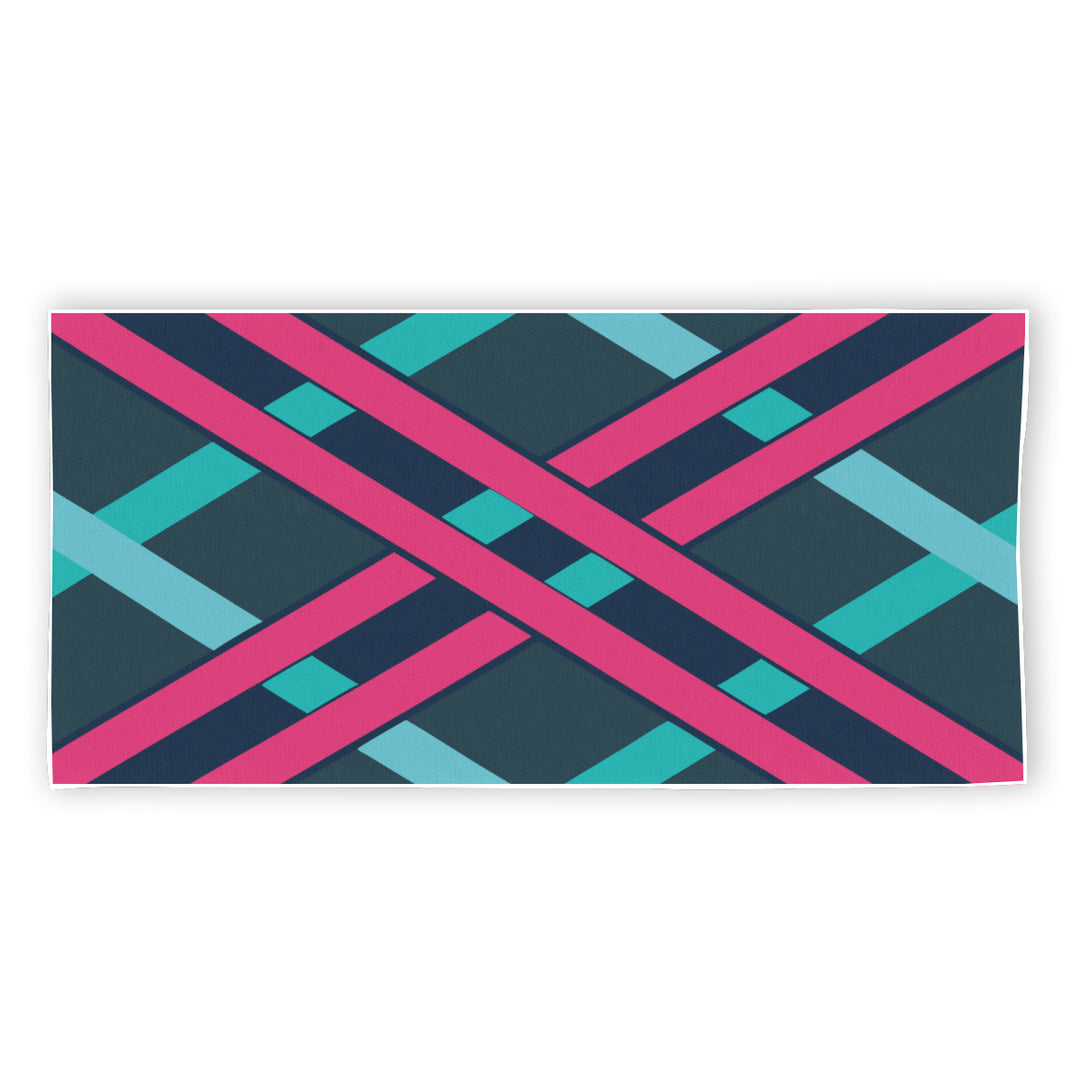 Pink & Teal Abstract - Rectangular Beach Towel