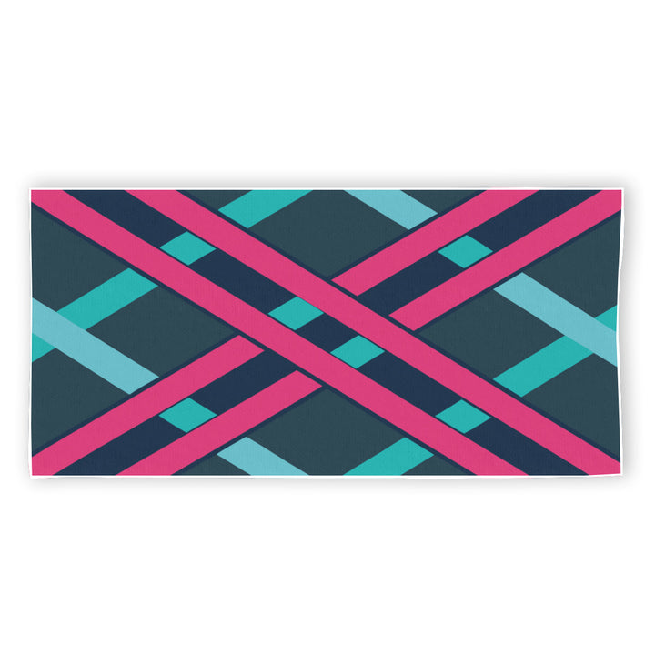 Pink & Teal Abstract - Rectangular Beach Towel