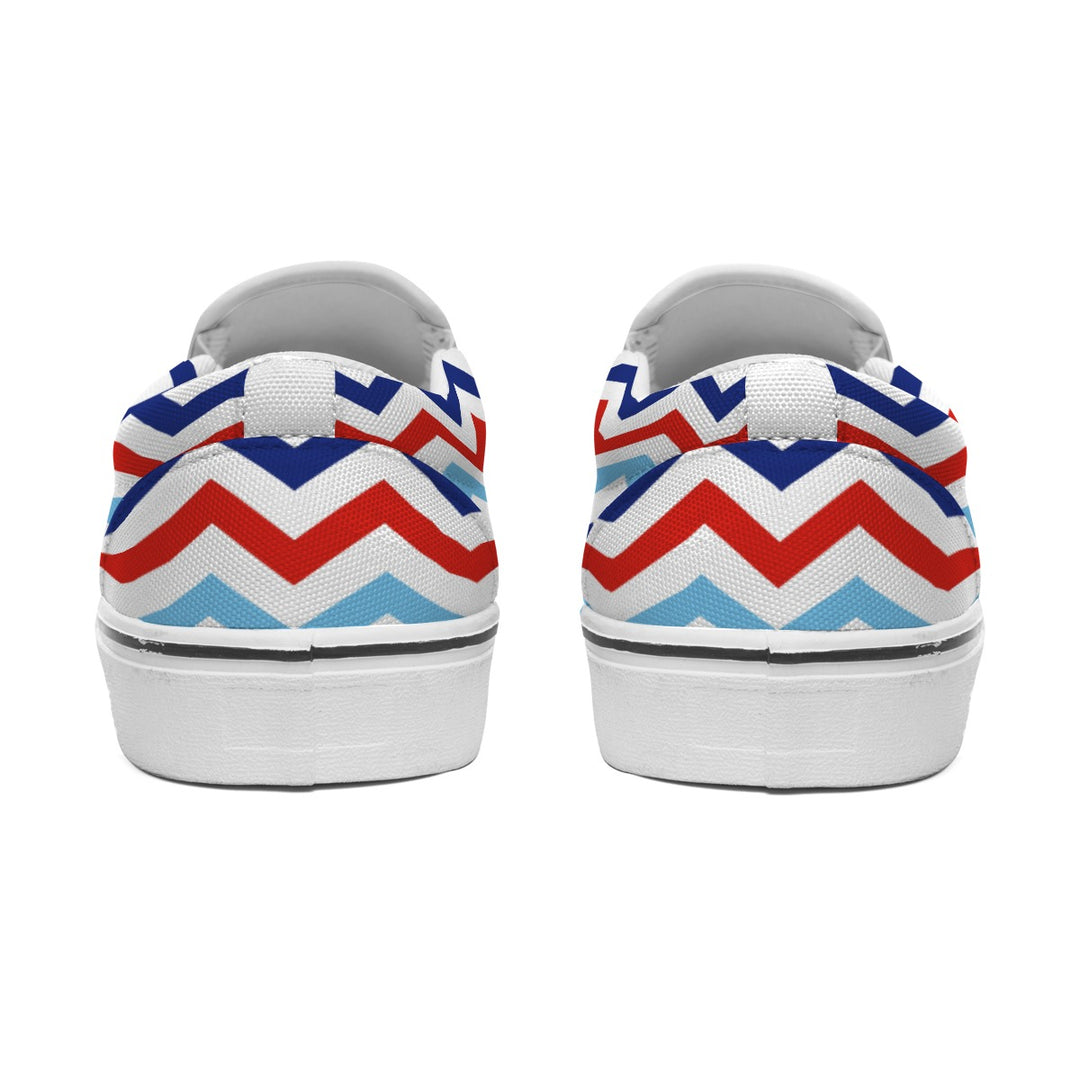 Patriotic Chevron - Women's Slip On Sneakers