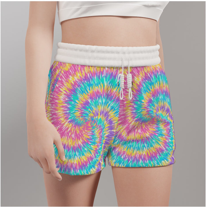 Pink & Blue Tie Dye - All-Over Print Women's Casual Shorts