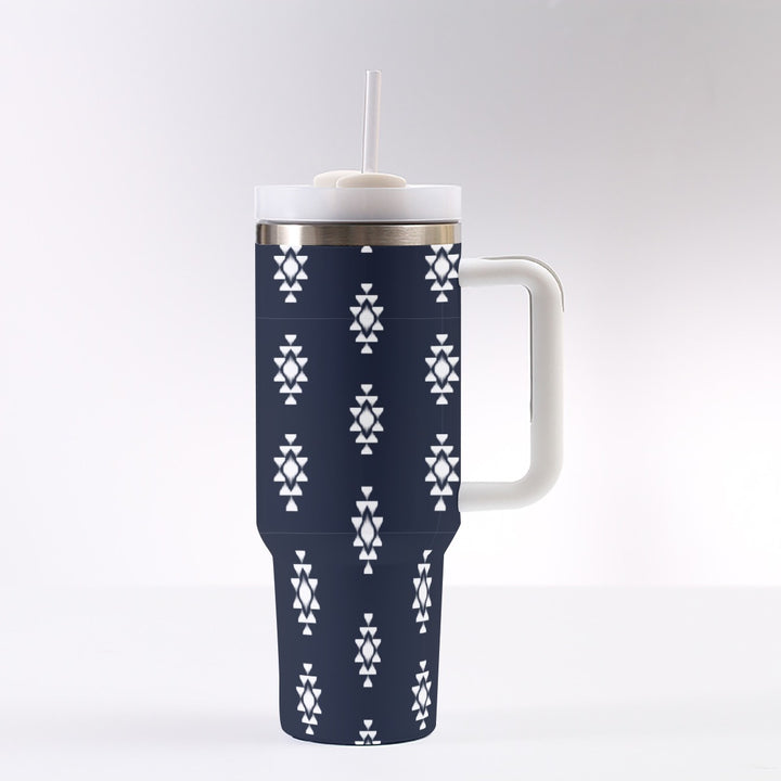 Black Tribal - 40 oz Tumbler With Handle