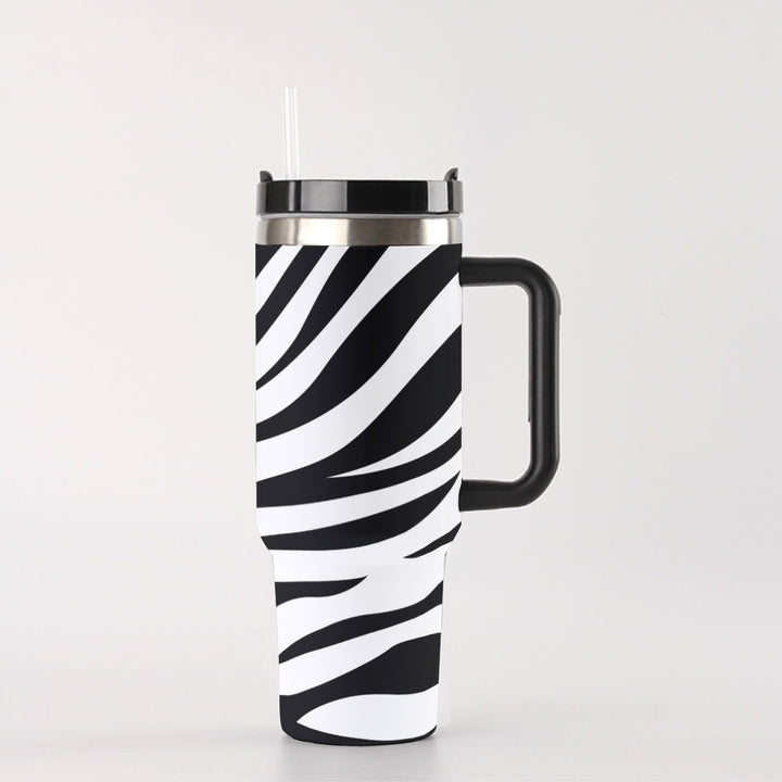 Zebra Print - 40 oz Tumbler With Handle