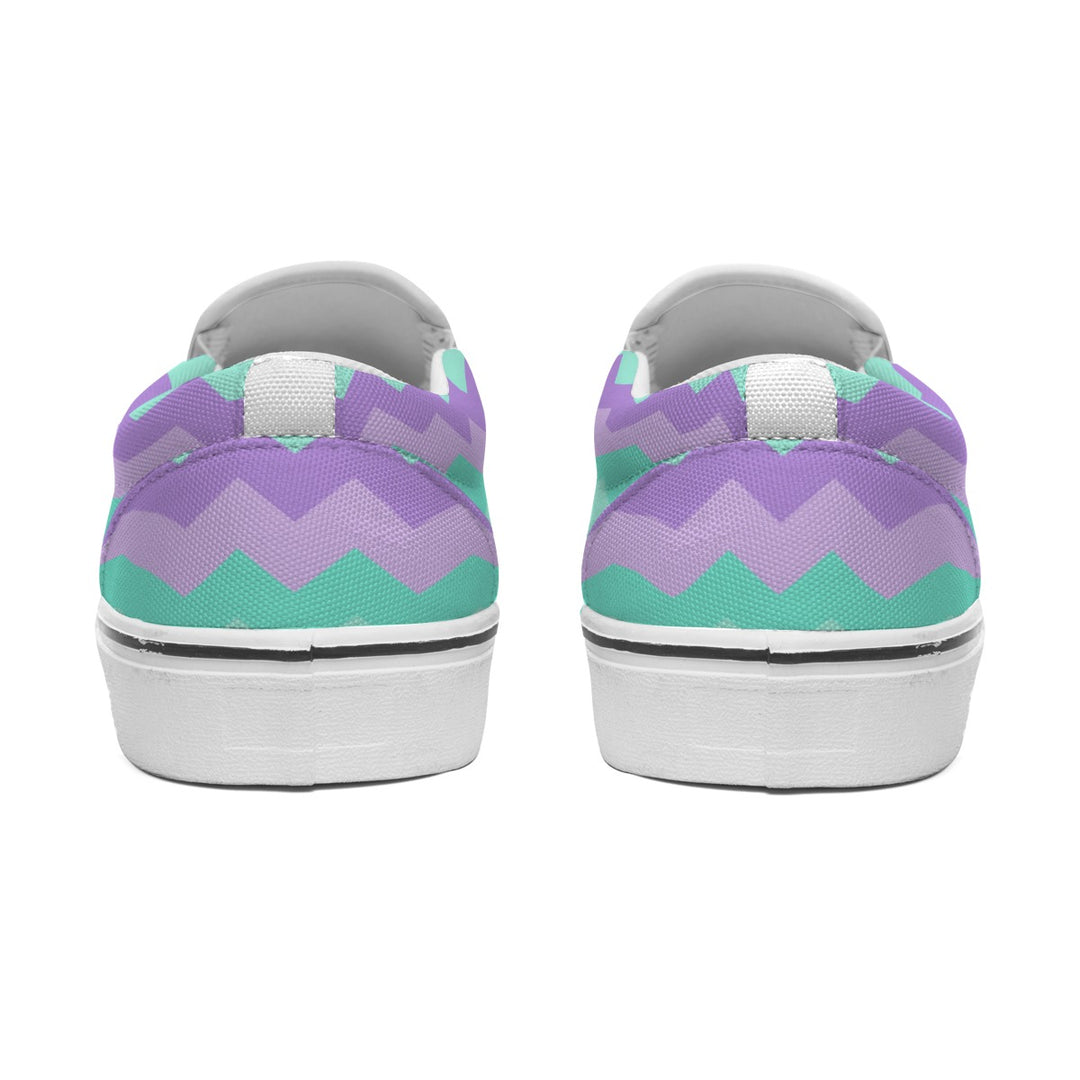 Easter Chevron - Women's Slip On Sneakers