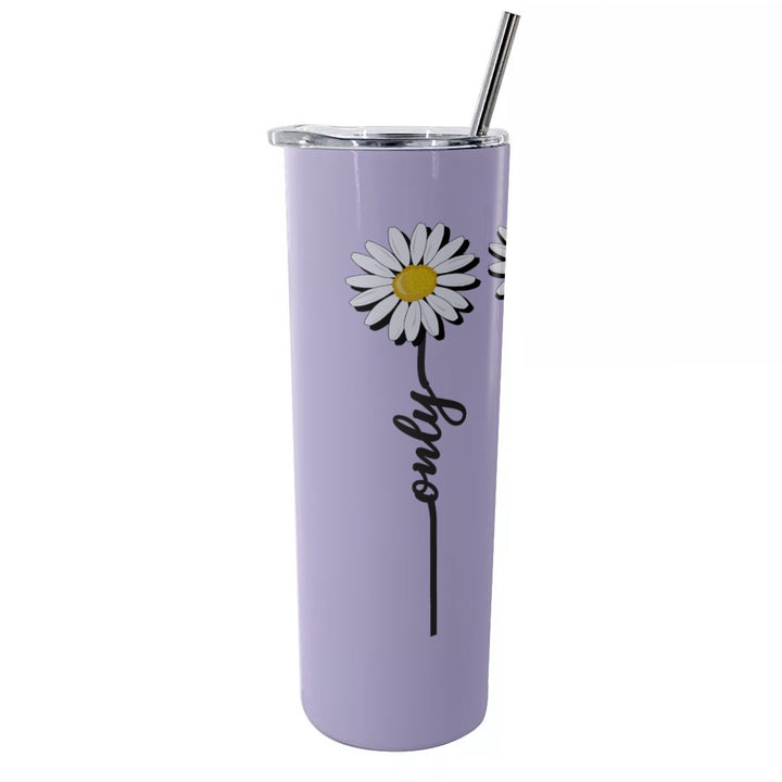 Only Good Vibes - Glitter Tumbler With Stainless Steel Straw 20oz