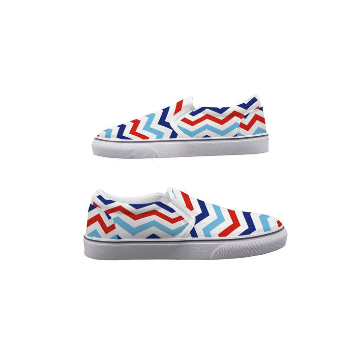 Patriotic Chevron - Women's Slip On Sneakers
