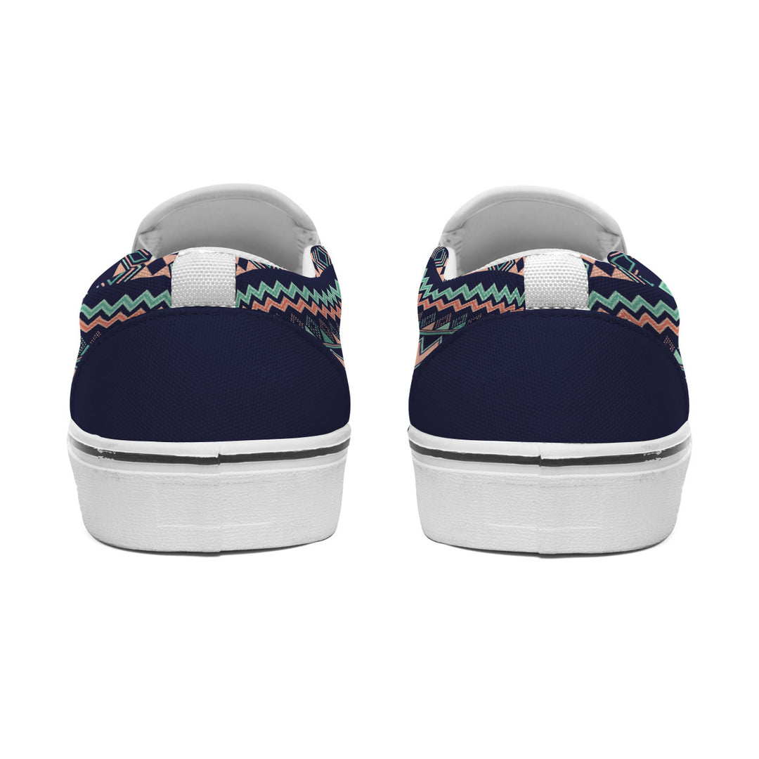 Peach Aztec Chevron - Women's Slip On Sneakers