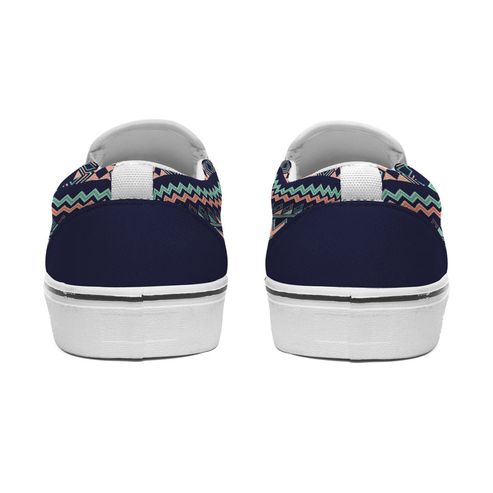 Peach Aztec Chevron - Women's Slip On Sneakers
