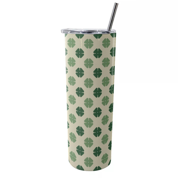 Yellow Clover - Glitter Tumbler With Stainless Steel Straw 20oz