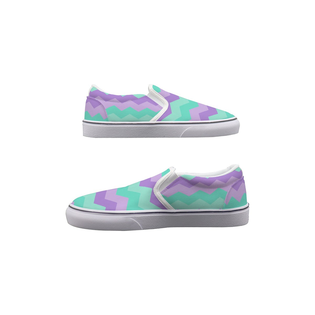 Easter Chevron - Women's Slip On Sneakers