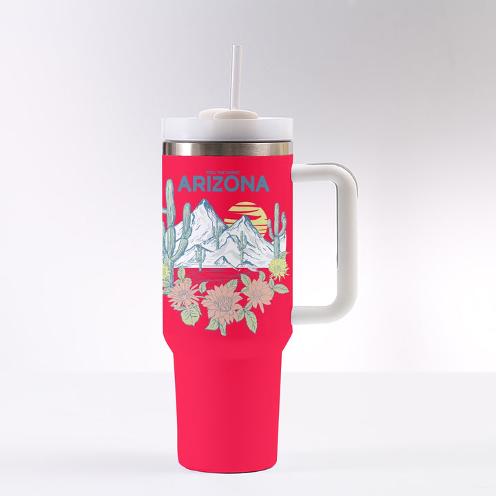 Feel The Sunset Arizona - 40 oz Tumbler With Handle