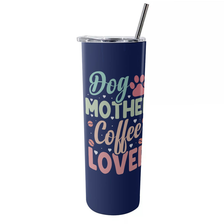 Dog Mother - Glitter Tumbler With Stainless Steel Straw 20oz