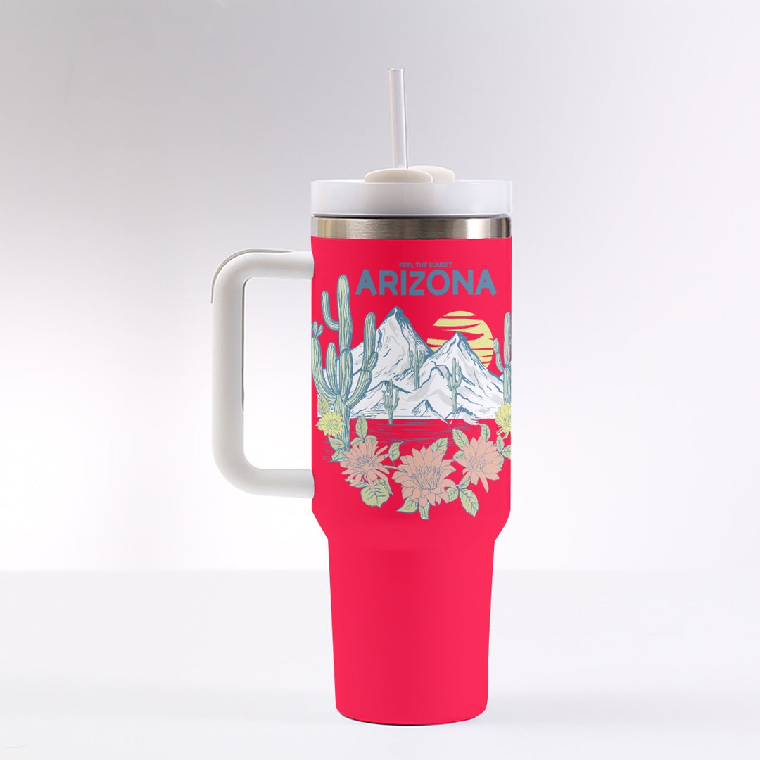 Feel The Sunset Arizona - 40 oz Tumbler With Handle