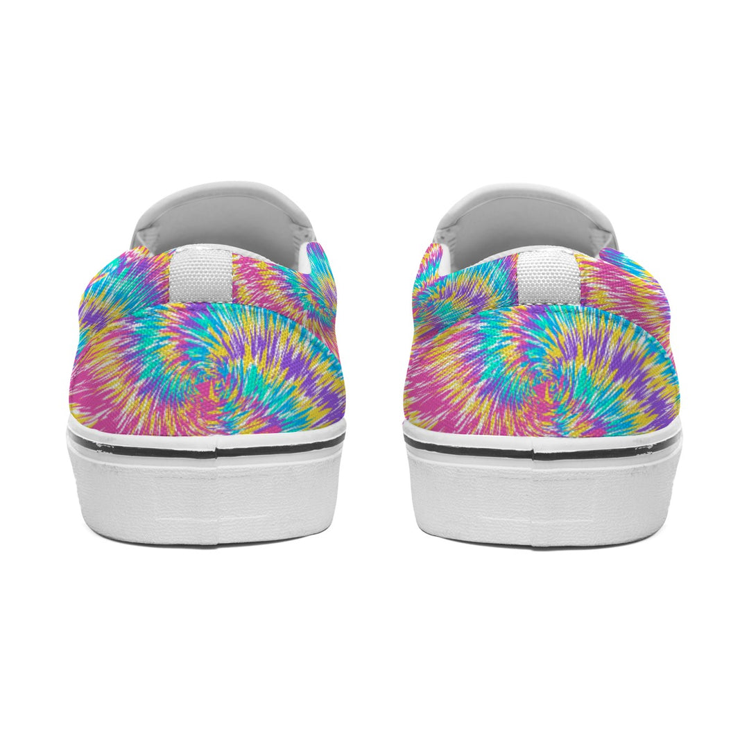 Pink & Blue Tie Dye - Women's Slip On Sneakers