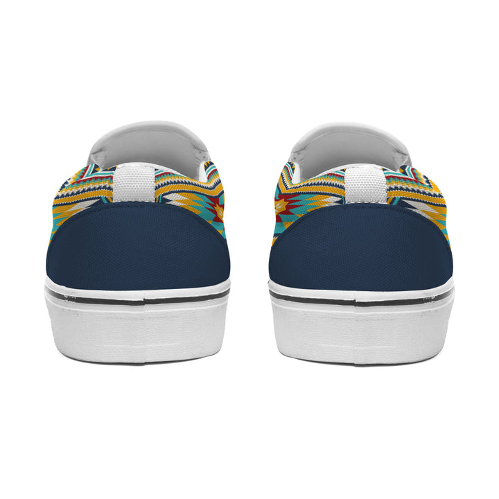Gold Aztec - Women's Slip On Sneakers