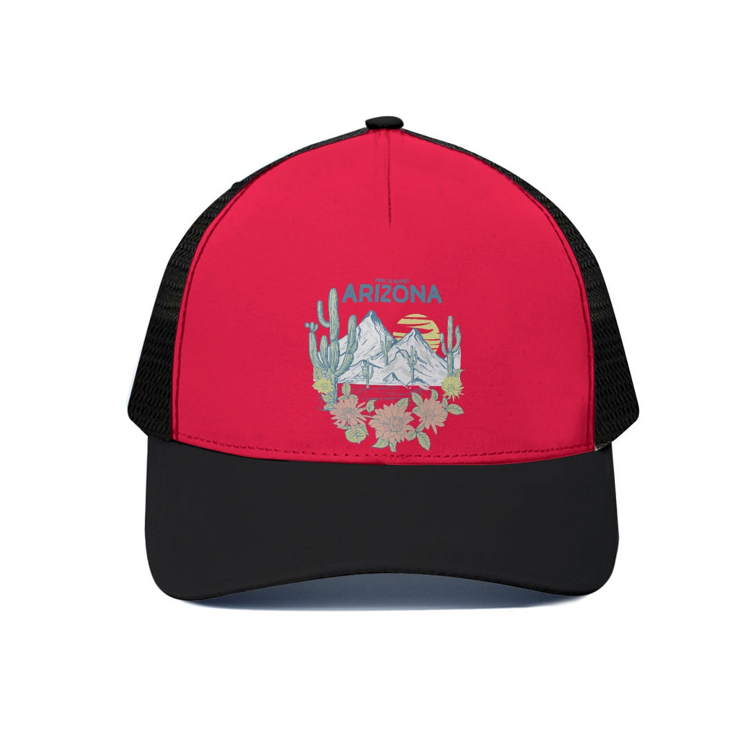 Feel The Sunset Arizona - Unisex Trucker Hat With Black Half-mesh